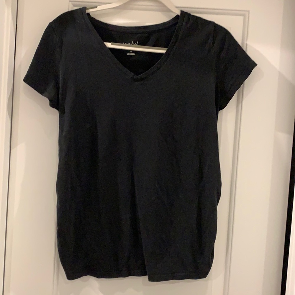 Black maternity v-neck tee